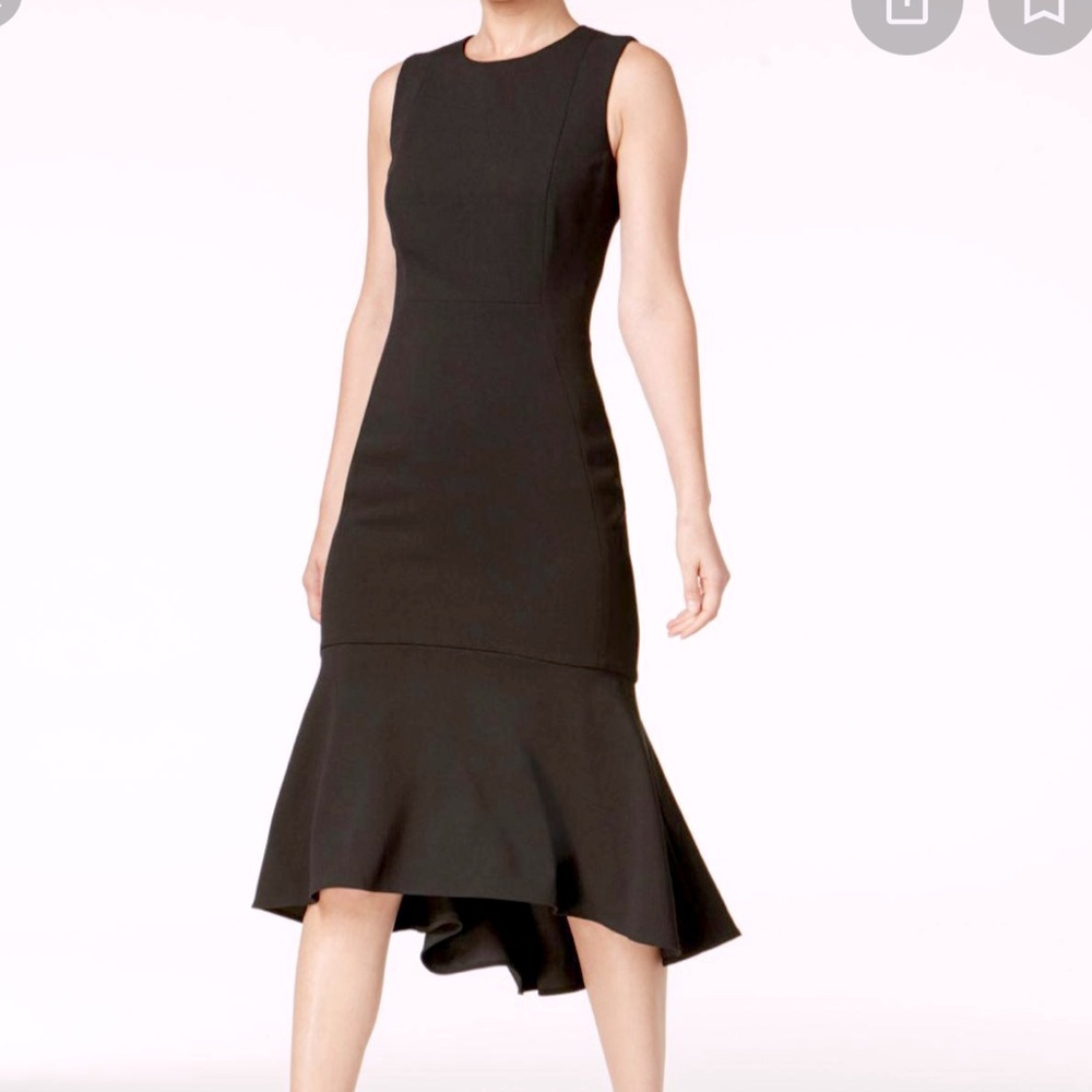 NWT Calvin Klein Ruffle Hem Midi Dress